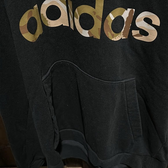 Black Adidas Hooded Sweatshirt, Men’s Medium - Picture 3 of 11